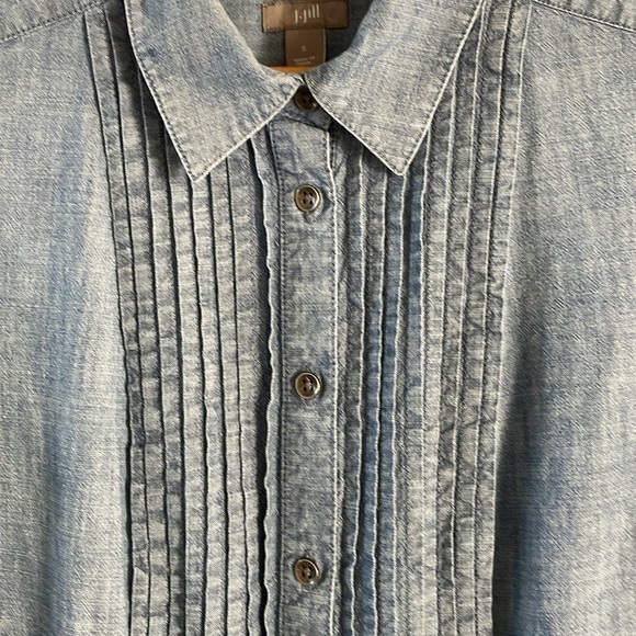 J Jill Chambray Denim Dress Size Small Shirt Dress - Picture 3 of 5